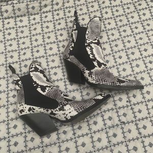 Zara snake skin cowgirl boots!